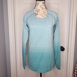 Asics Women's Two-Tone Teal Long Sleeve Tee Activewear Top Size M